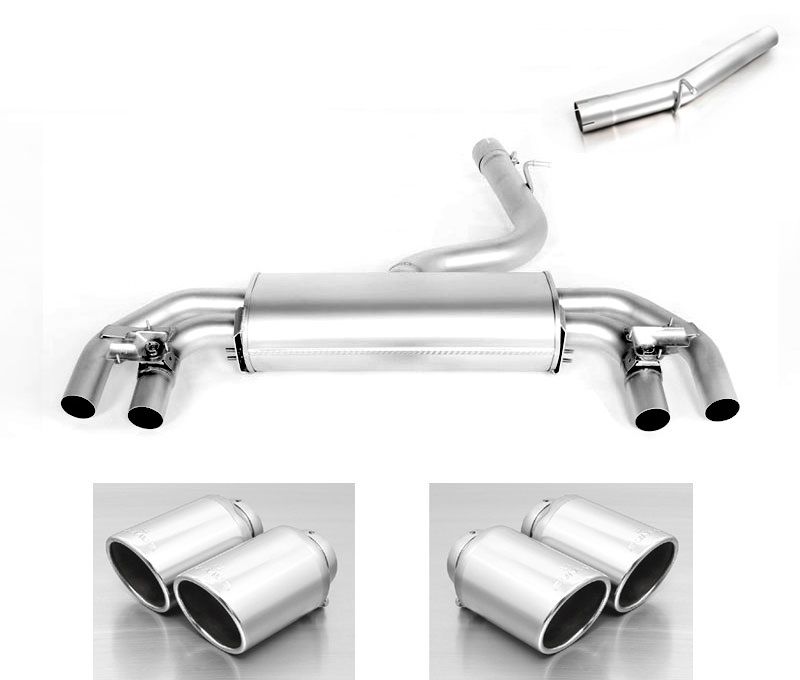 GPF Back System for the Golf VII R 4motion — 4x 102mm Black Chrome Straight Cut Tips