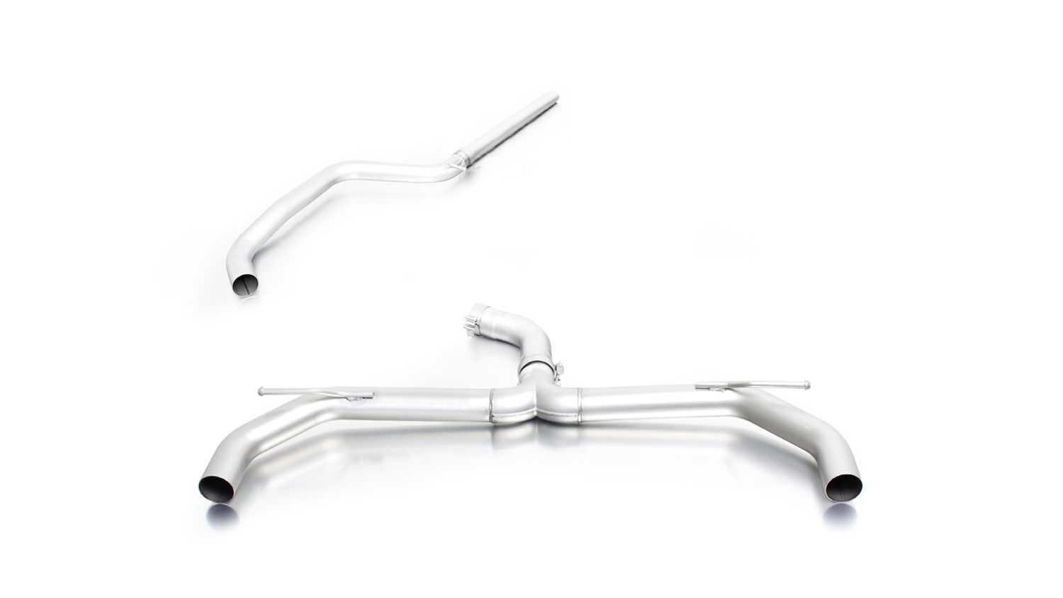 Sport Exhaust for Golf 7 Faclift AU — Non-Resonated + Sport Silencer | 4x 100mm Titanium Brushed Tips