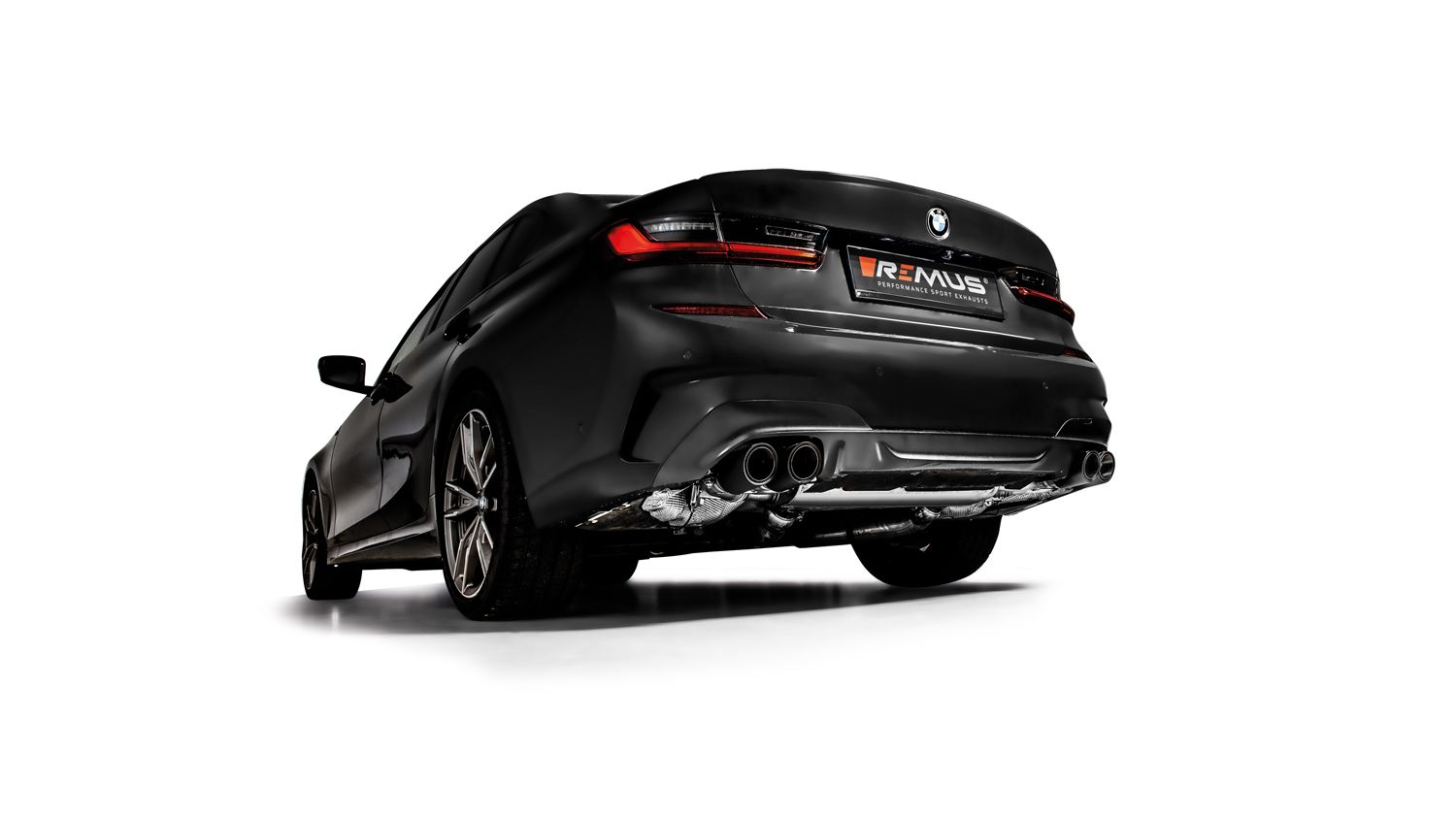 Sport Exhaust Bundle for the BMW G20 Limo G21 Touring G22 Coupe G26 Gran Coupe — Racing Sport Silencer | 4x 84mm Chrome Rolled Edge Tips