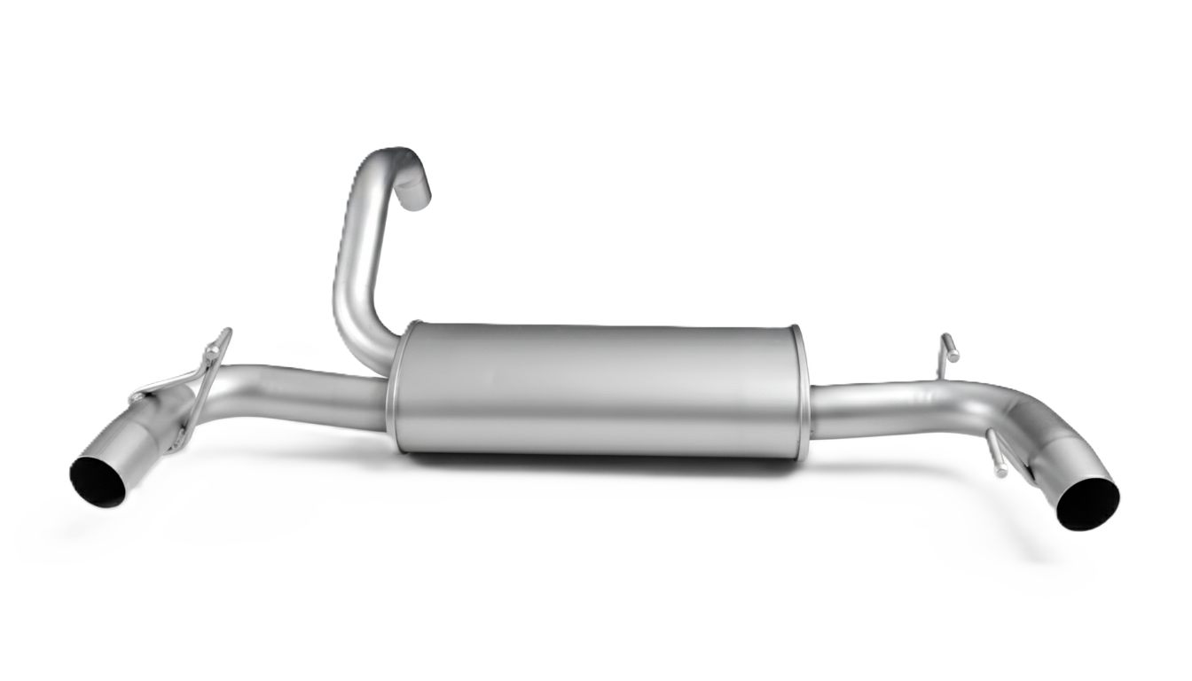 Axle Back Exhaust for Abarth 500 Typ(e) 312 — 2x 102mm Chrome Straight Cut Tips