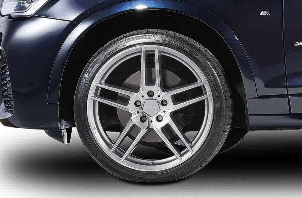 AC Schnitzer 20" vanne- ja rengassarja tyyppi VIII BiColor hopea Continental BMW X5 F15, X6 F16