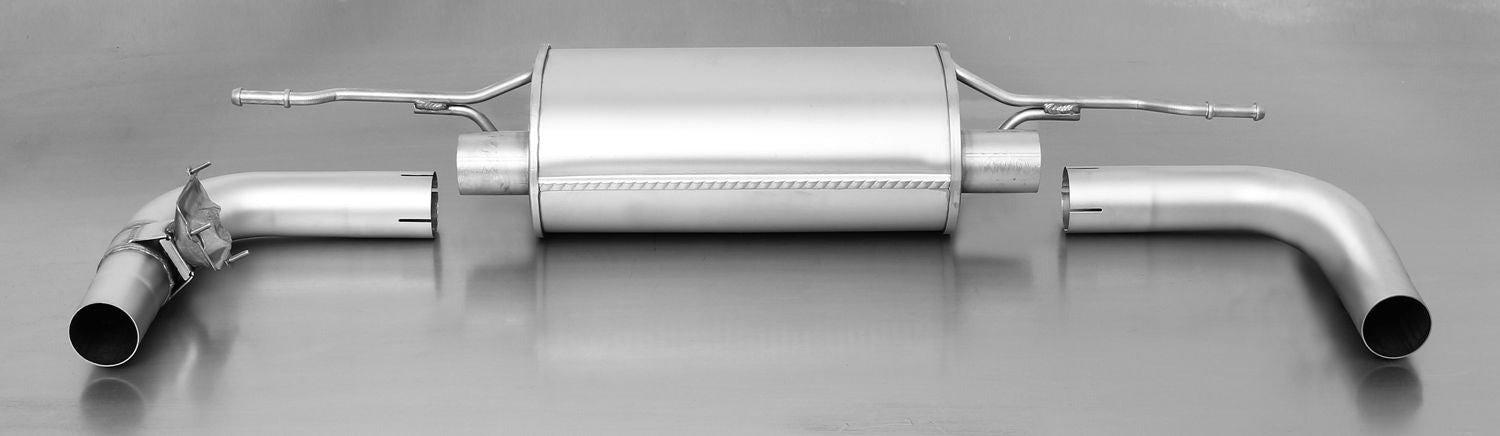 Sport-pakoputkisto Audi TT Coupé & Cabrio Type 8s (VM 2014–) – 2x 100 mm:n titaaniset mustat putkenpäät