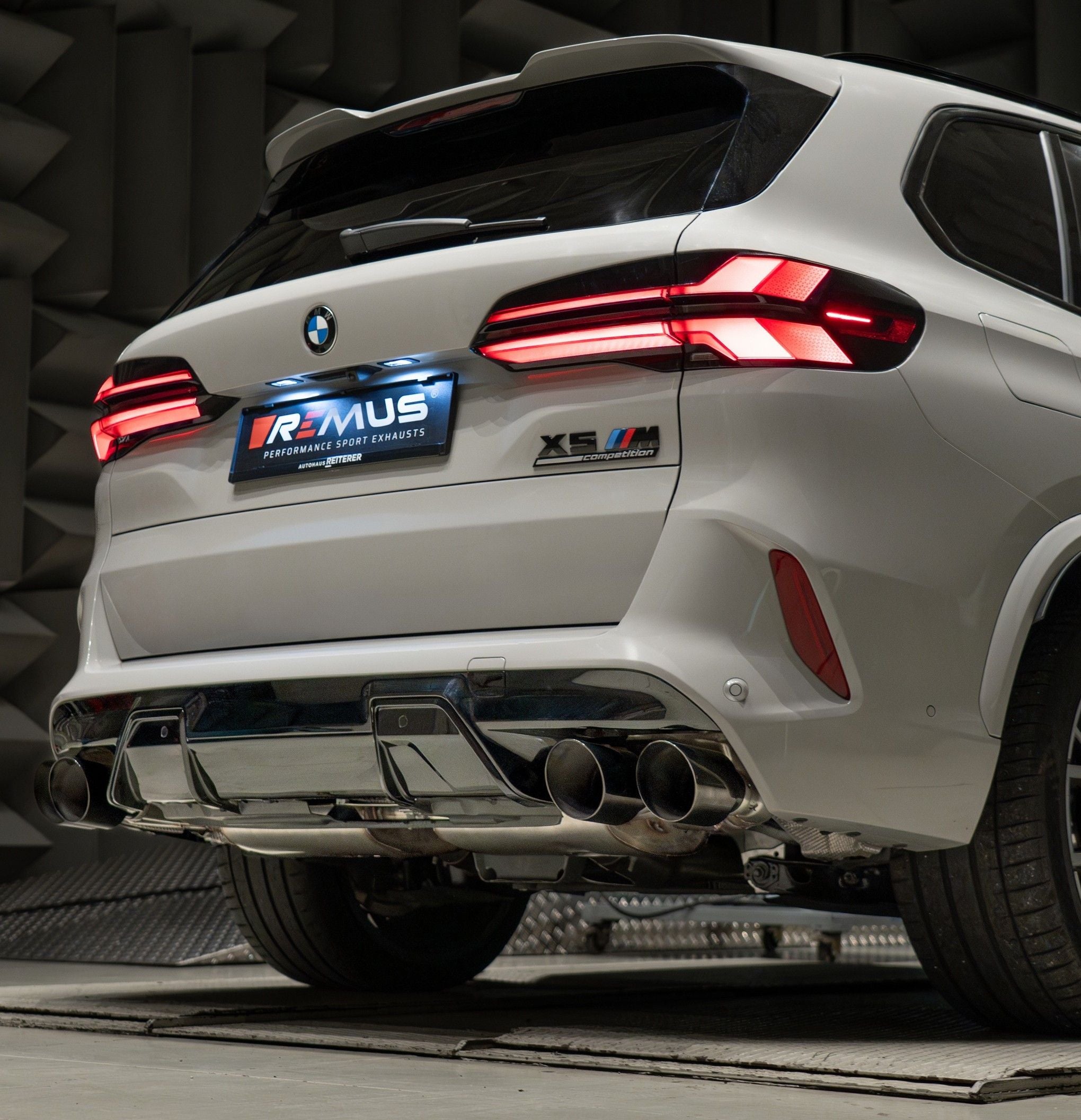 Sport Exhaust System for BMW X5M F95 LCI — Racing | 4x GT Titanium Scotched Tips