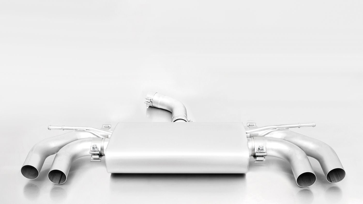 Exhaust System for VW Golf 7 Facelift GTI — Non-Resonated + Sport Silencer | 4x 102mm Chrome Straight Cut Tips