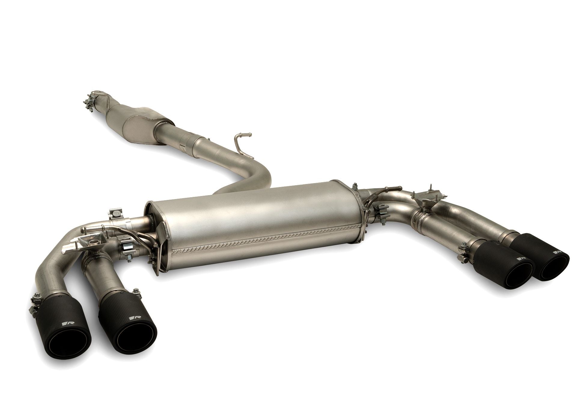 GPF-Back Exhaust System Audi S3 8Y — GPF-Back Front Section + Racing Rear Silencer | 4x 100mm Titanium Black Tips