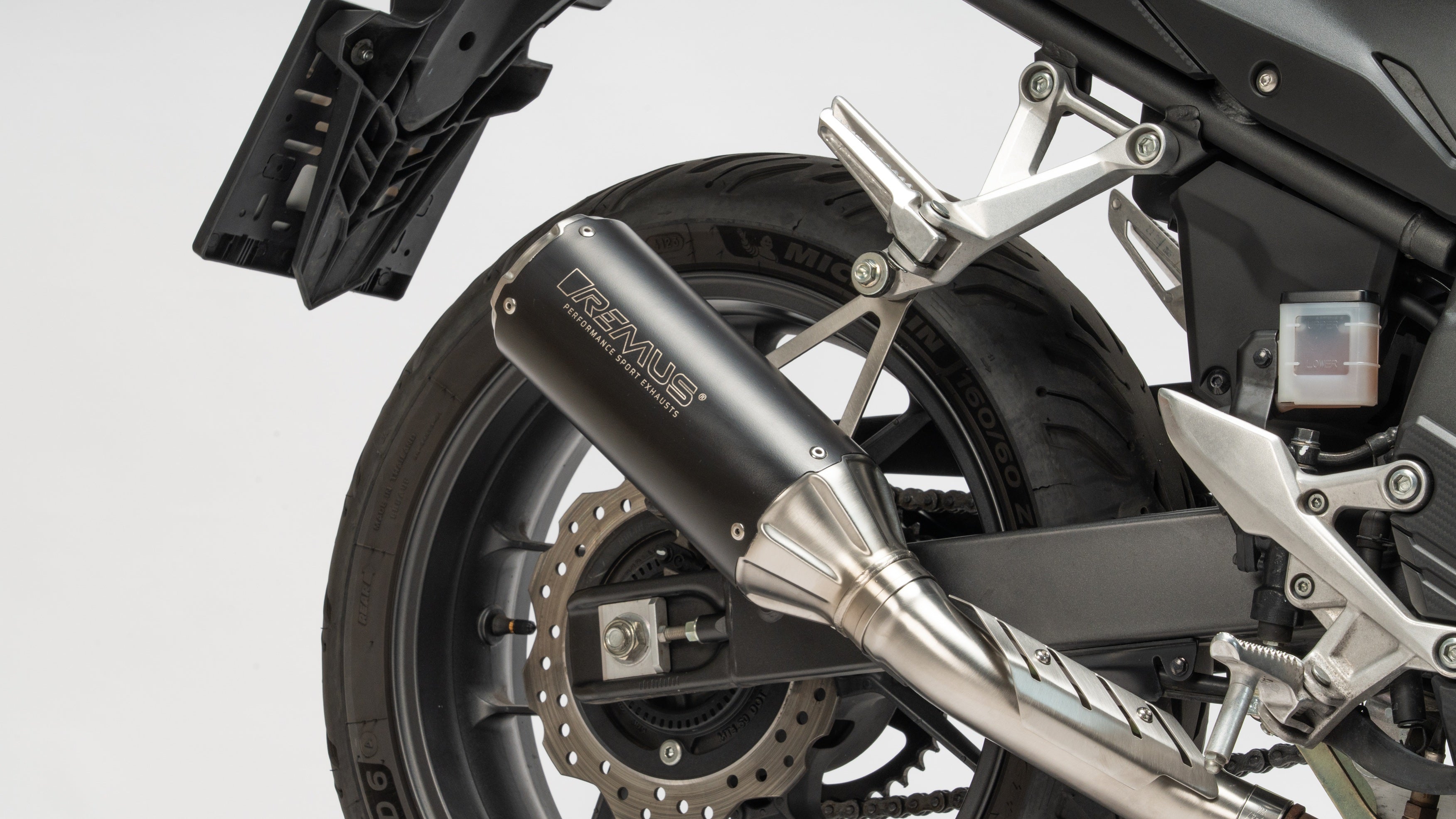REMUS BoostR stainless steel black, for the CB500 Hornet / NX500, NO EC type approval