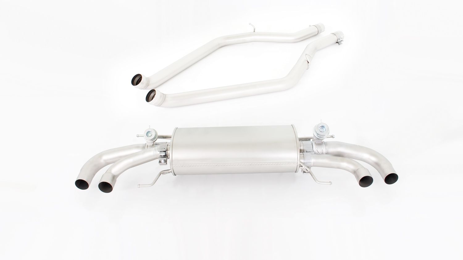 Sport Exhaust for Alfa Romeo Giulia Quadrifoglio Type 952 — Racing + Outlet Tube | 4x 100mm Titanium Black Tips