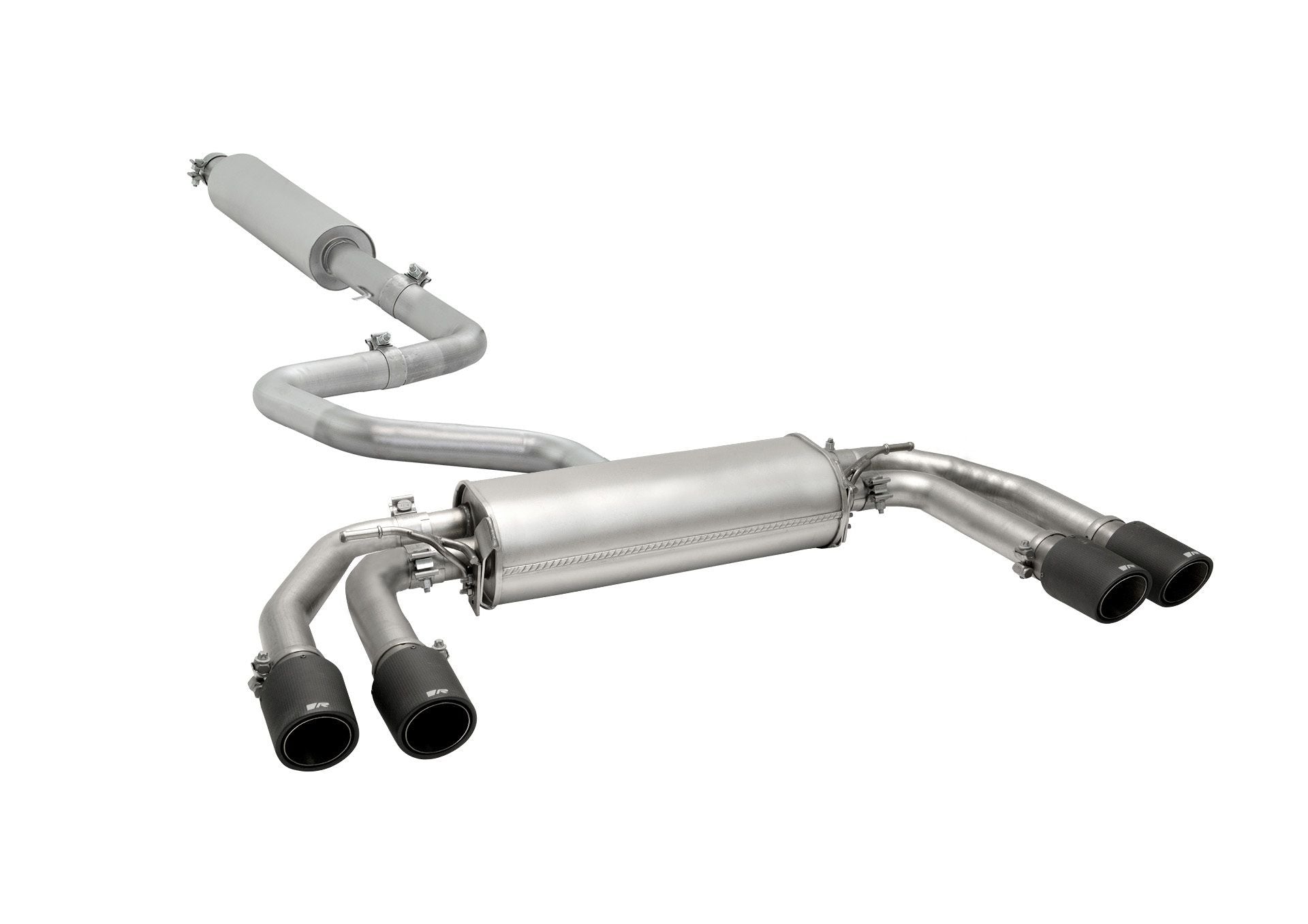 GPF-Back Exhaust System for CUPRA Formentor KM VZ 245 — Racing Non-Resonated | 4x 102mm Black Chrome Rolled Edge Tips